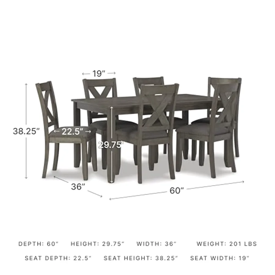 Caitbrook Rustic 7-Piece Dining Set view 2