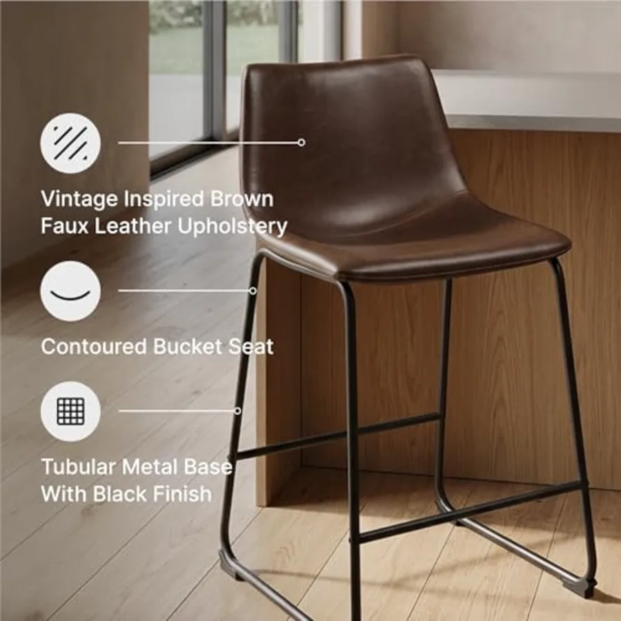 Centiar 24" Counter Height Modern Bucket Barstool 2 Count view 4