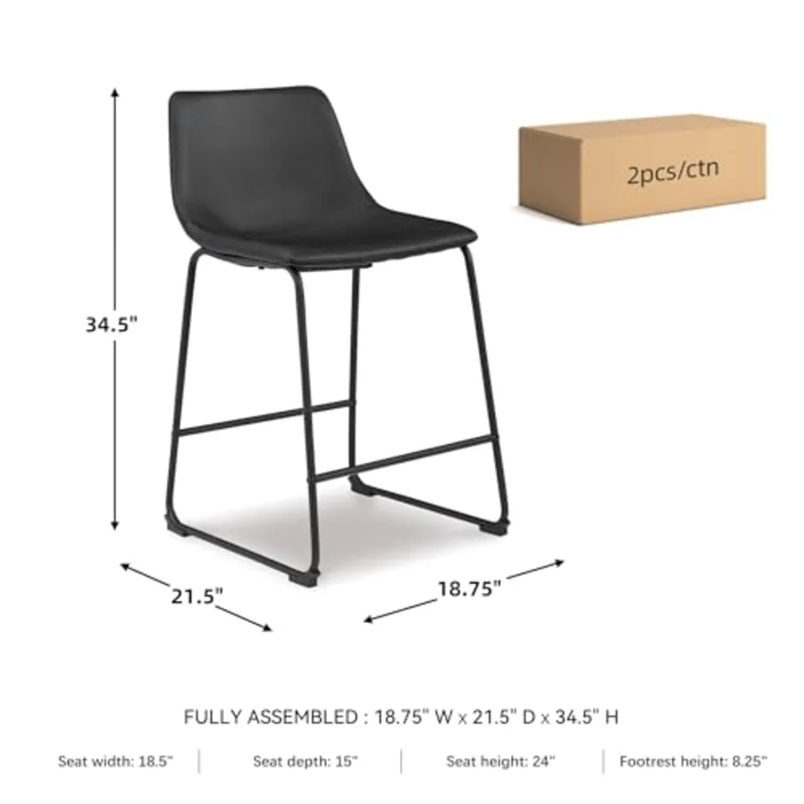 Centiar 24" Counter Height Modern Bucket Barstool view 3