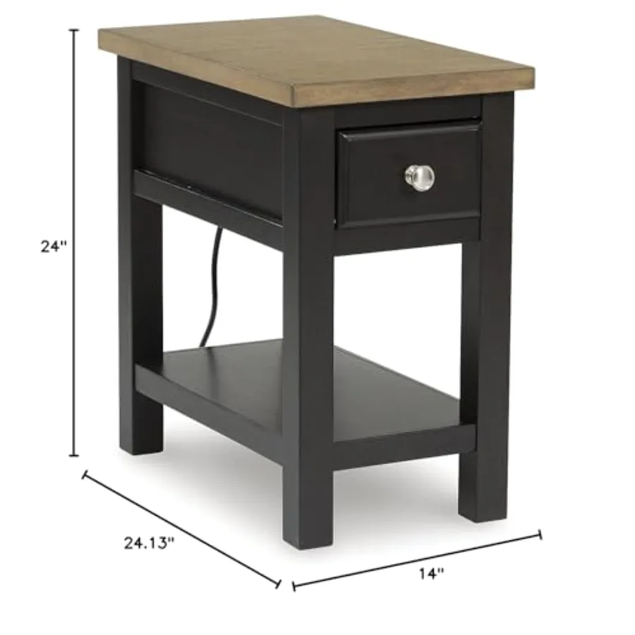 Chairside End Table with Charging Station view 3