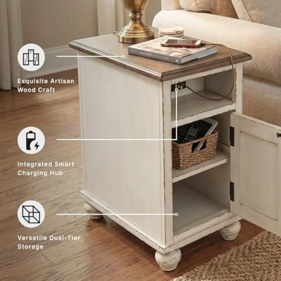 Chairside End Table with Charging Station view 4