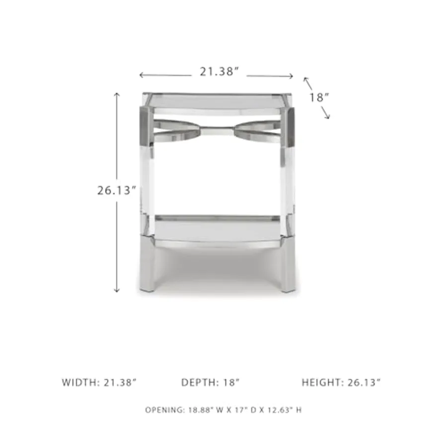 Chaseton Modern Glam Accent End Table view 3