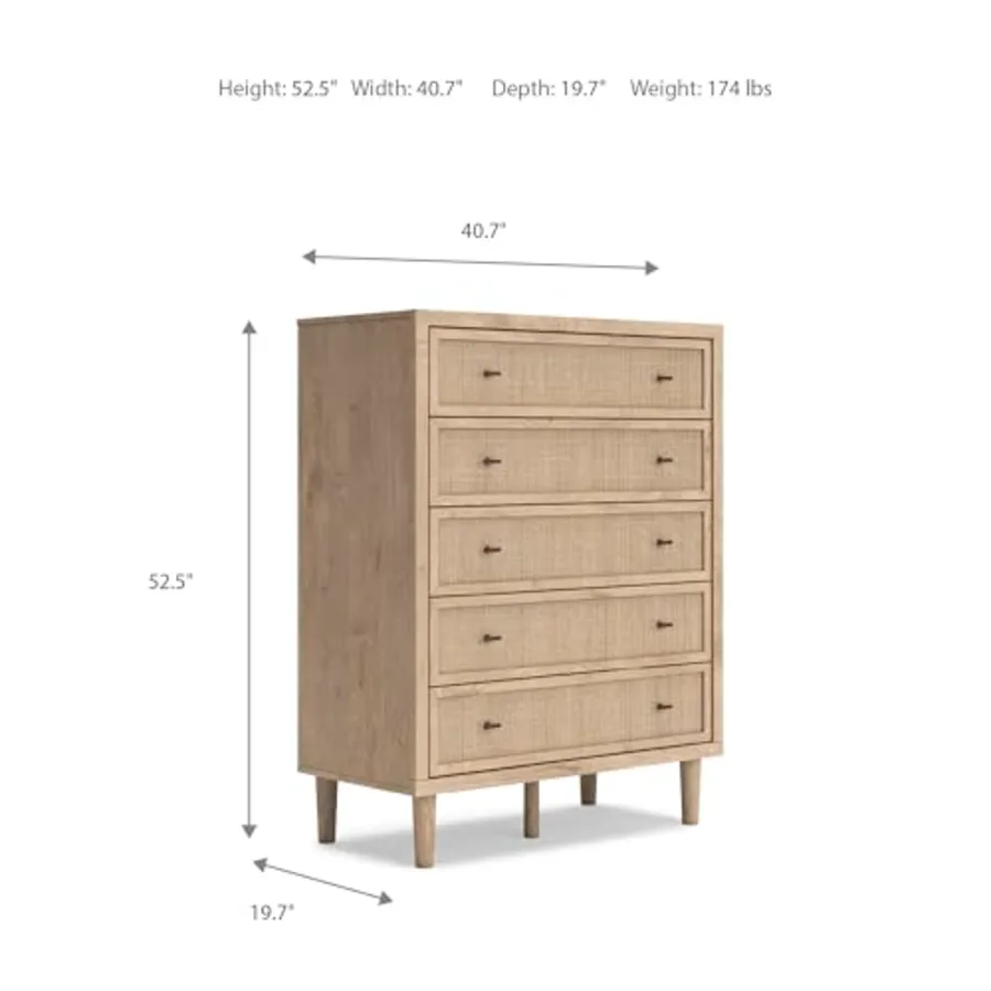 Cielden 5-Drawer Tall Dresser view 3
