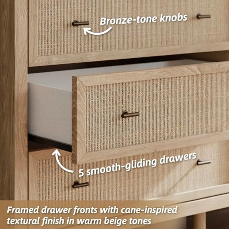 Cielden 5-Drawer Tall Dresser view 5
