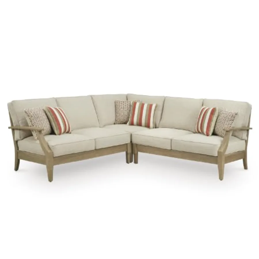 Clare View 3-Piece Wood Patio Sectional