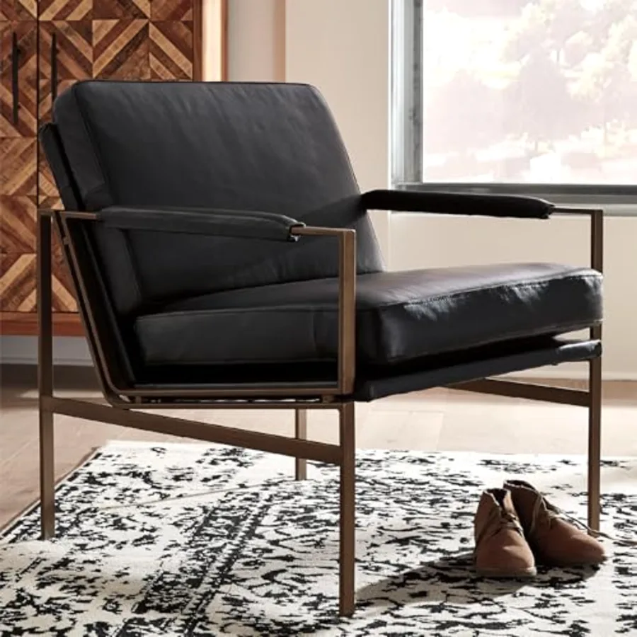 Contemporary Puckman Accent Chair Black view 2