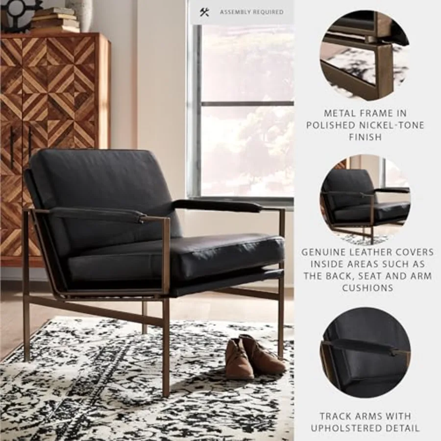 Contemporary Puckman Accent Chair Black view 4