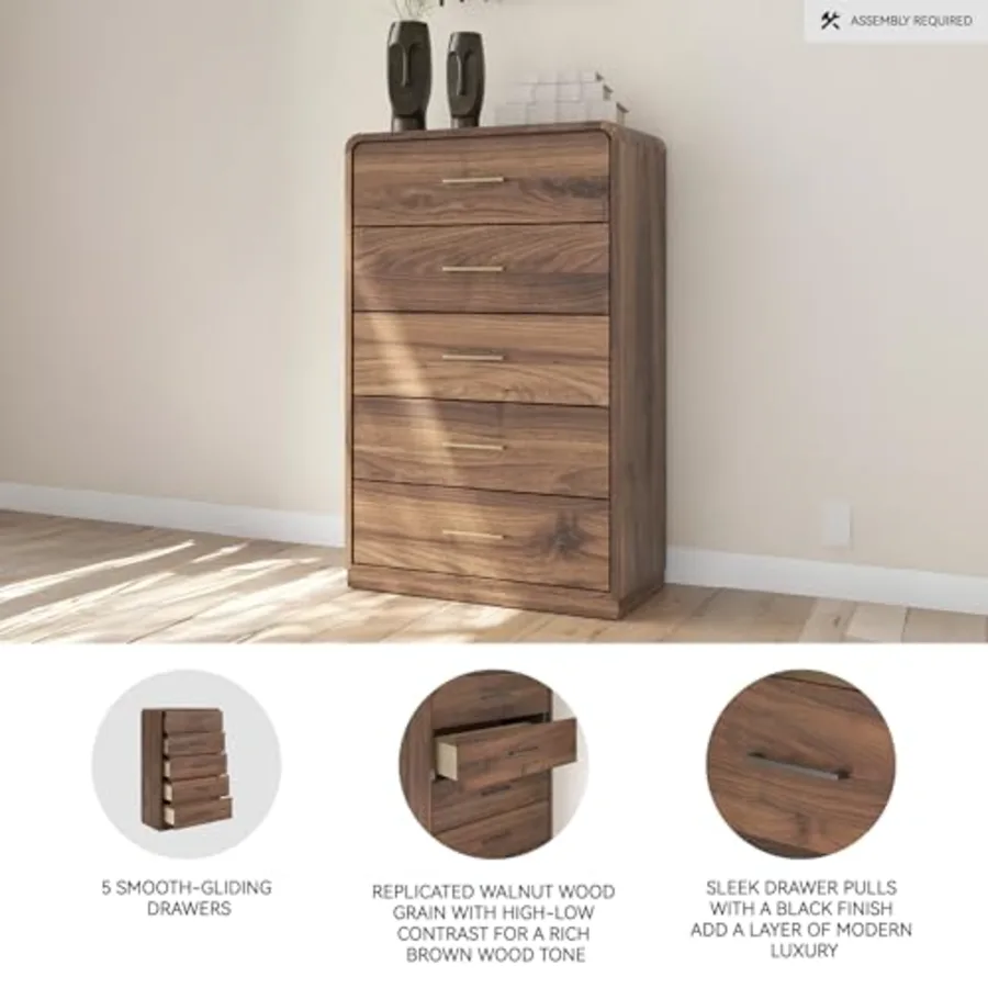 Corlay Tall 5 Drawer Dresser Chest view 4