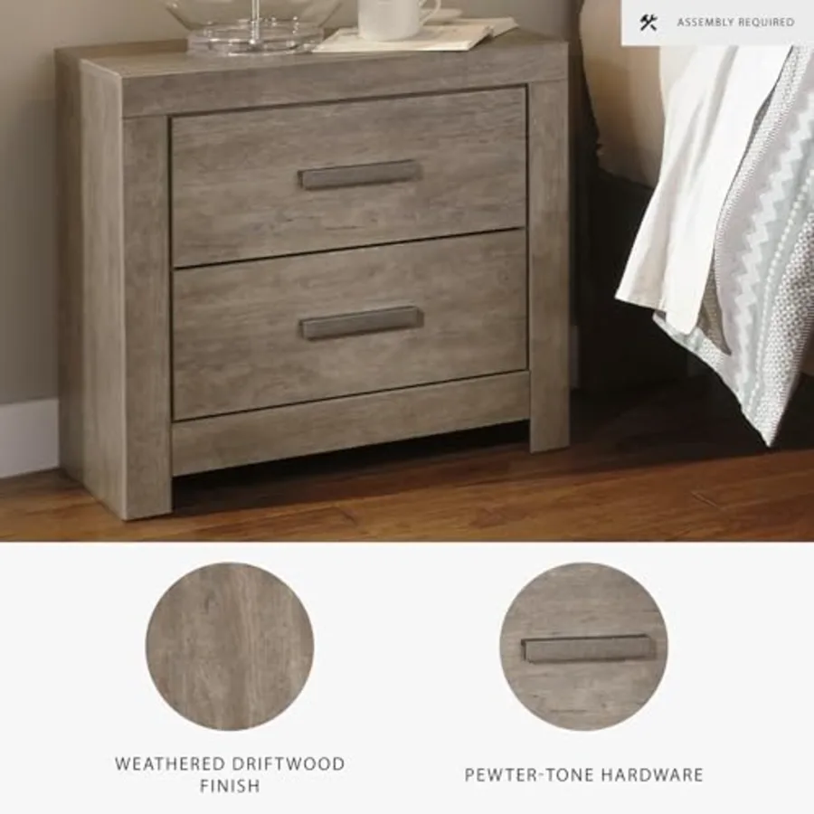 Culverbach Modern 2 Drawer Nightstand with 2 USB Charging view 4