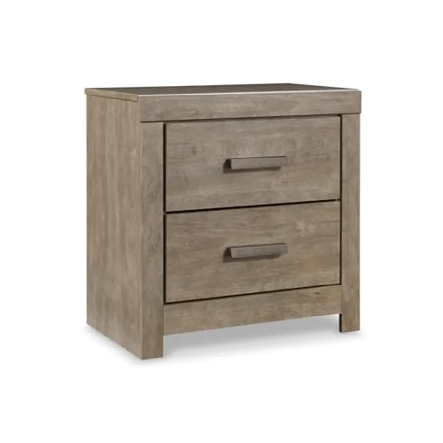 Culverbach Modern 2 Drawer Nightstand with 2 USB Charging