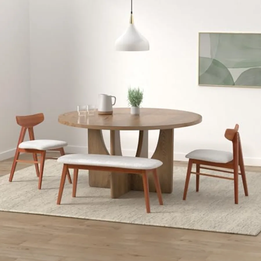 Dakmore Contemporary Dining Table with Geometric Base view 2