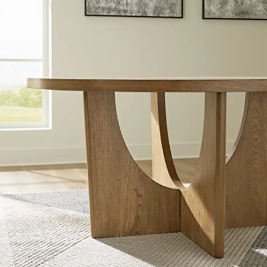 Dakmore Contemporary Dining Table with Geometric Base view 5