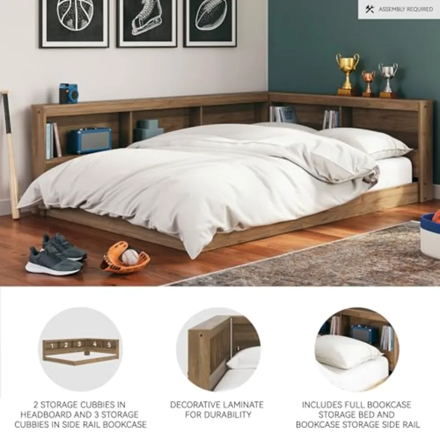 Deanlow Full Bookcase Storage Bed view 4