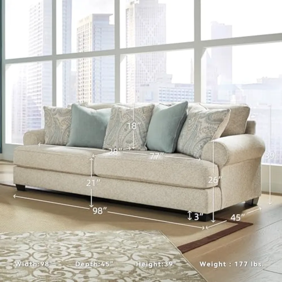 Deep Seat Chenille Sofa view 3