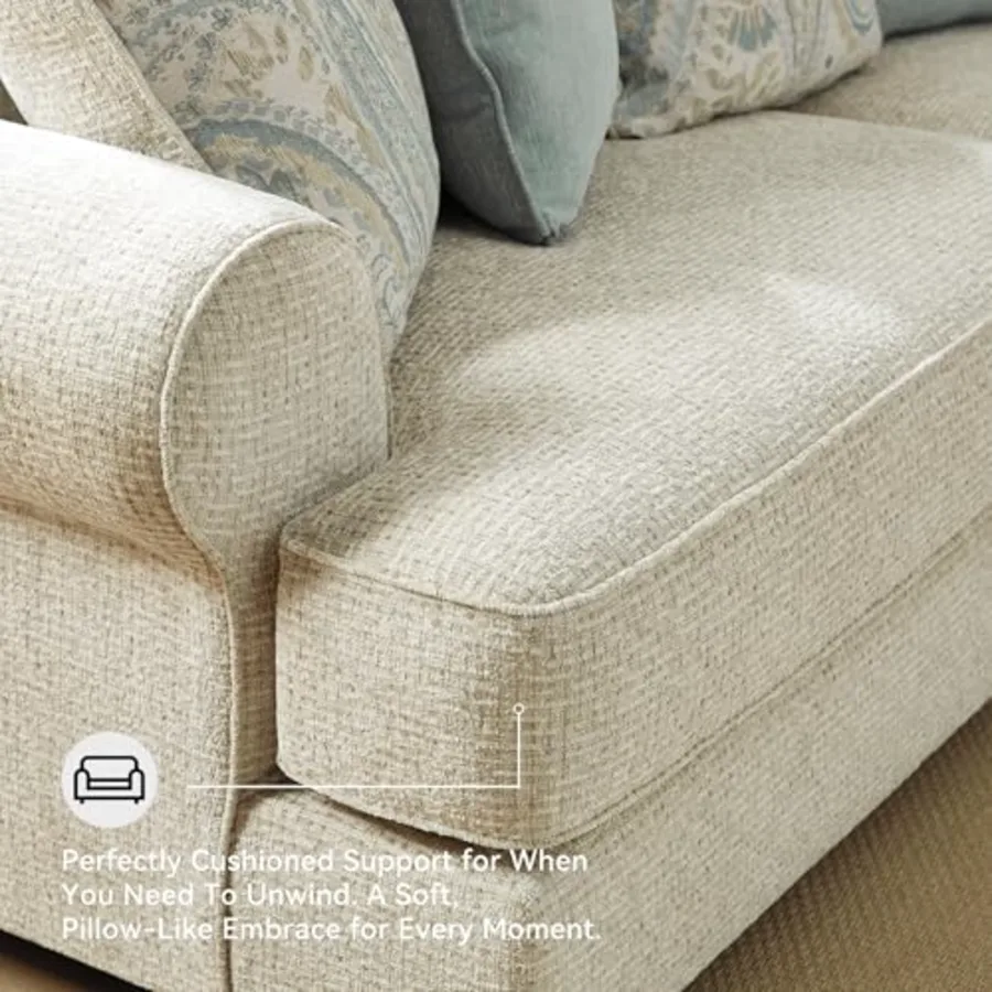 Deep Seat Chenille Sofa view 5