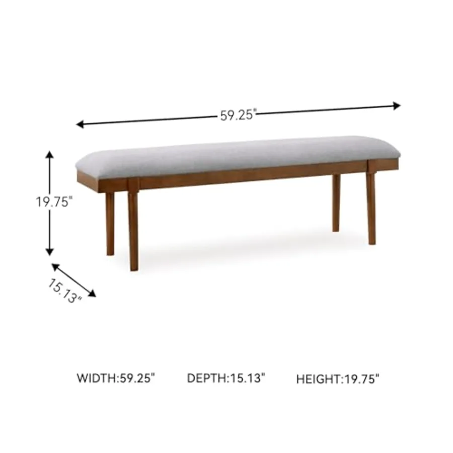 Dining Bench 59" Backless Upholstered Wood view 3