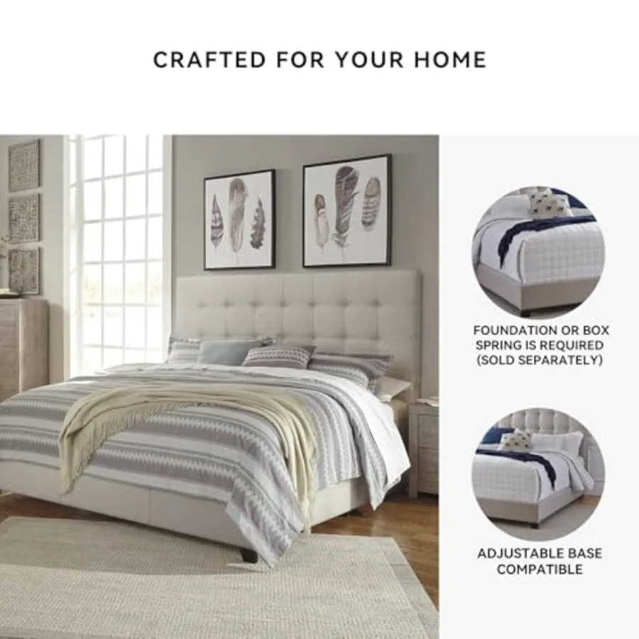 Dolante Modern Farmhouse Button-Tufted Upholstered Platform view 5