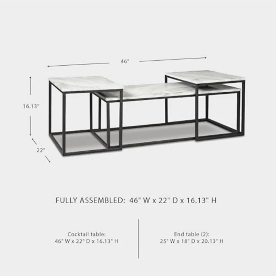 Donnesta 3 Piece Nesting Coffee Table Set view 3