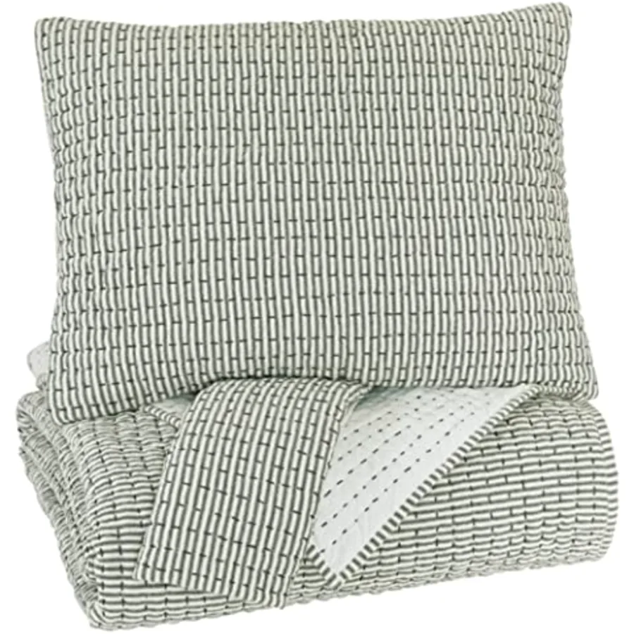 Doralia Modern Striped 3 Piece Coverlet Set with Shams