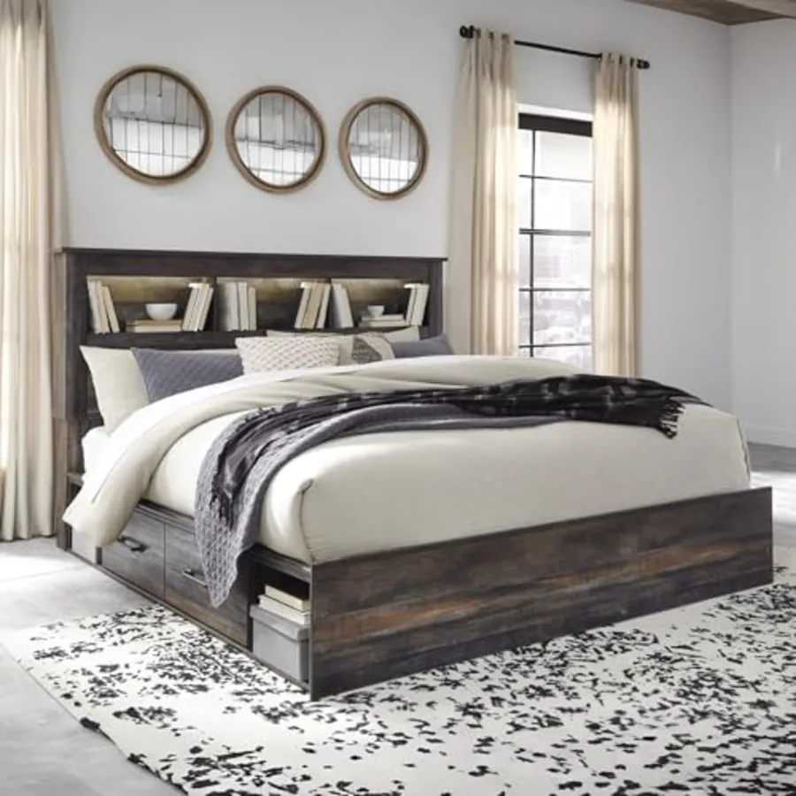 Drystan King Bookcase Bed Frame with Drawers view 2