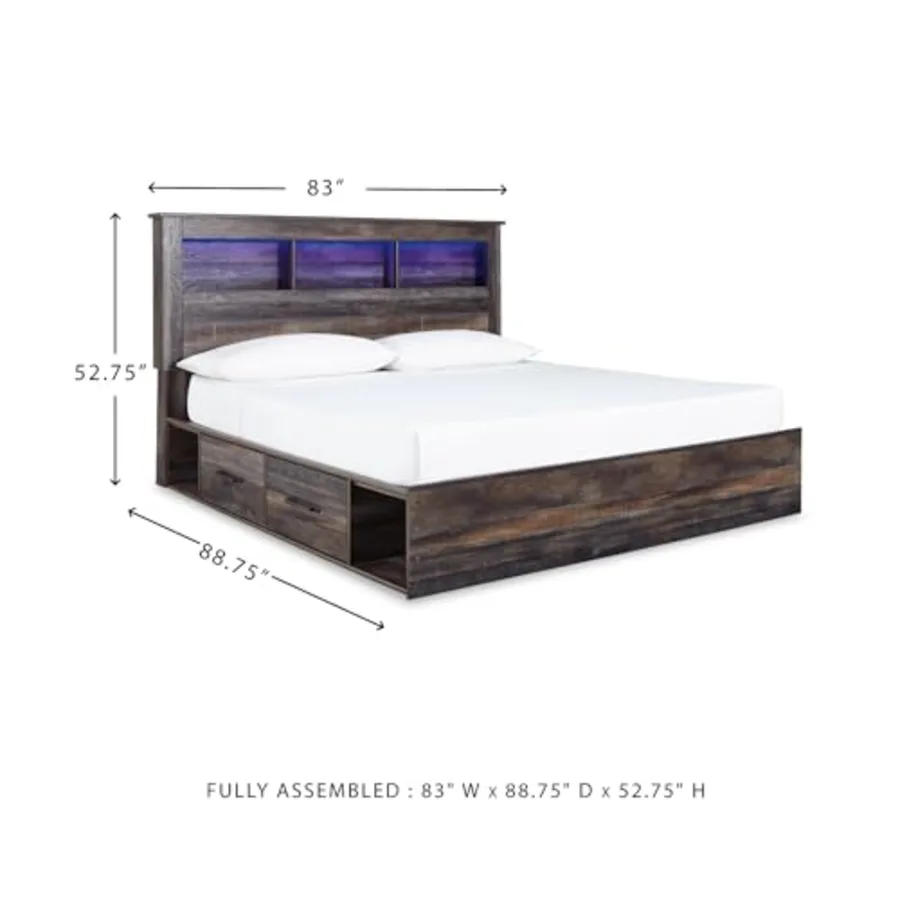 Drystan King Bookcase Bed Frame with Drawers view 3
