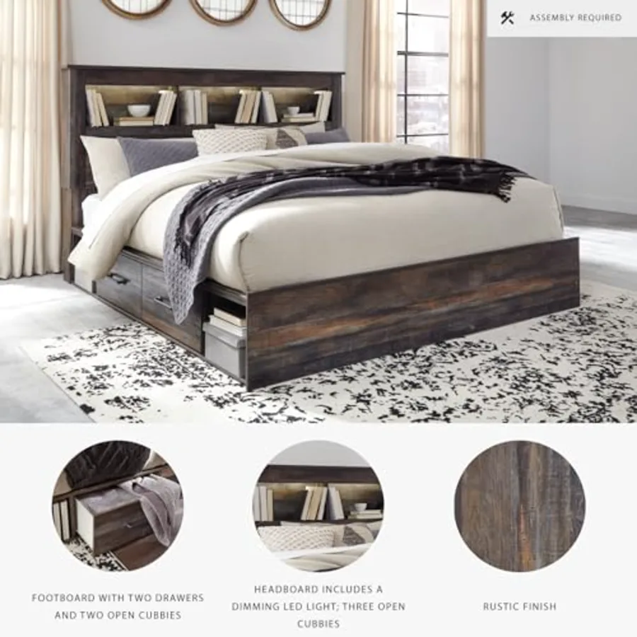 Drystan King Bookcase Bed Frame with Drawers view 4