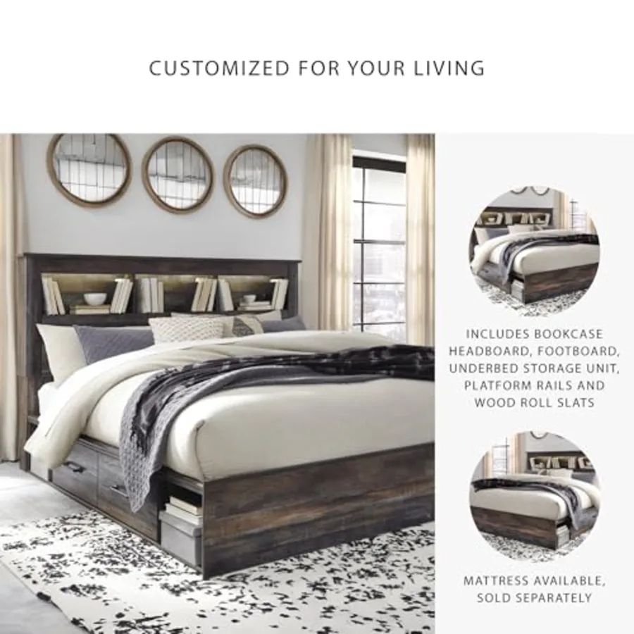 Drystan King Bookcase Bed Frame with Drawers view 5