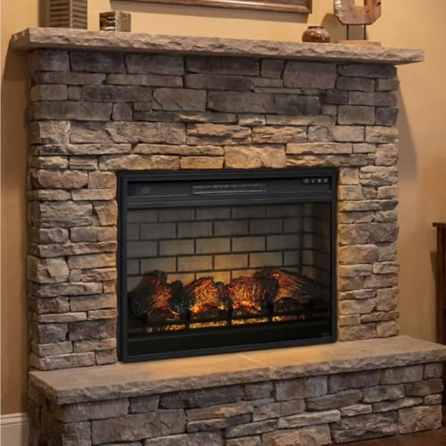 Electric Infrared Fireplace Insert with LED view 2