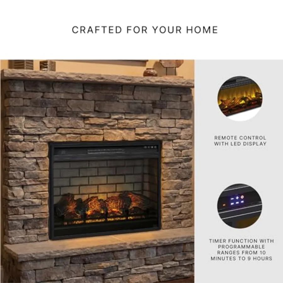 Electric Infrared Fireplace Insert with LED view 4