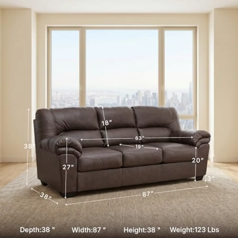 Faux Leather Living Room Sofa view 3