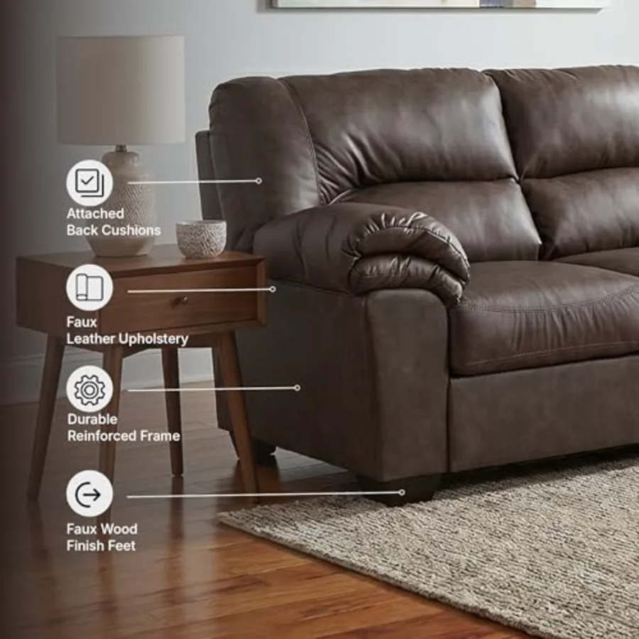 Faux Leather Living Room Sofa view 4