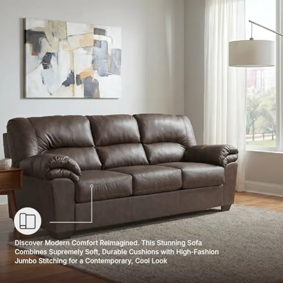 Faux Leather Living Room Sofa view 5