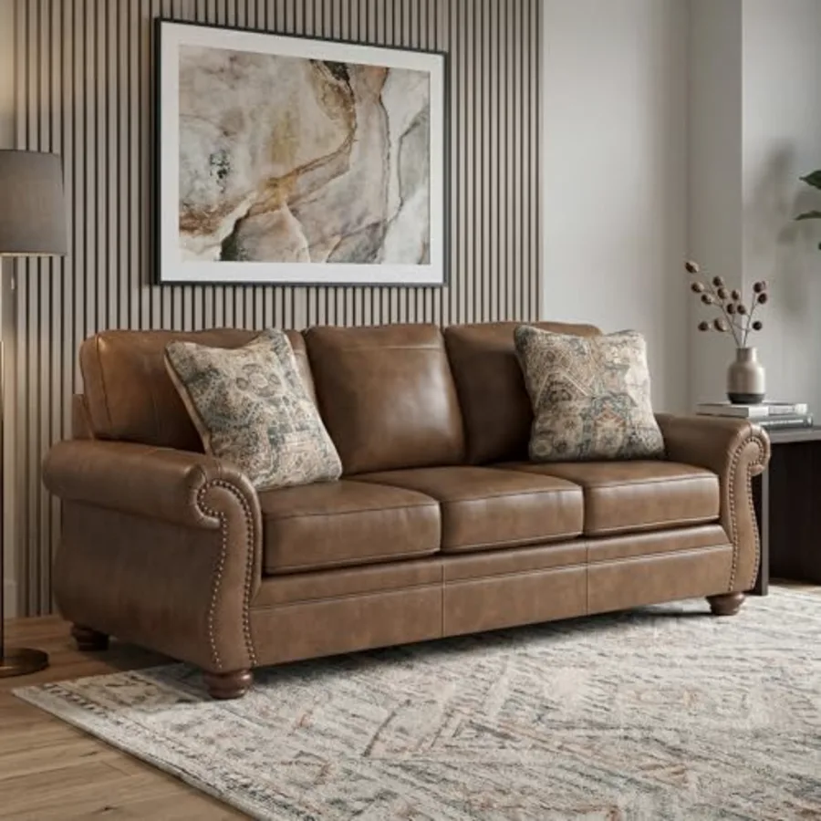 Faux Leather Sofa view 2