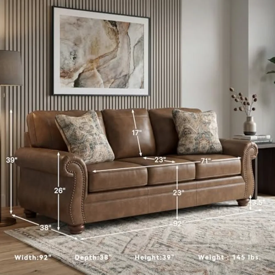 Faux Leather Sofa view 3