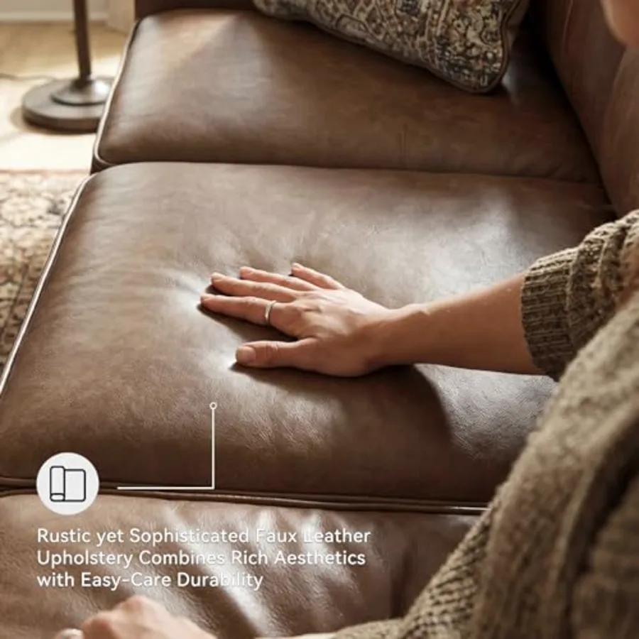 Faux Leather Sofa view 5