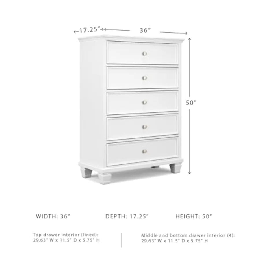Fortman Casual 5 Drawer Chest for Bedroom view 3