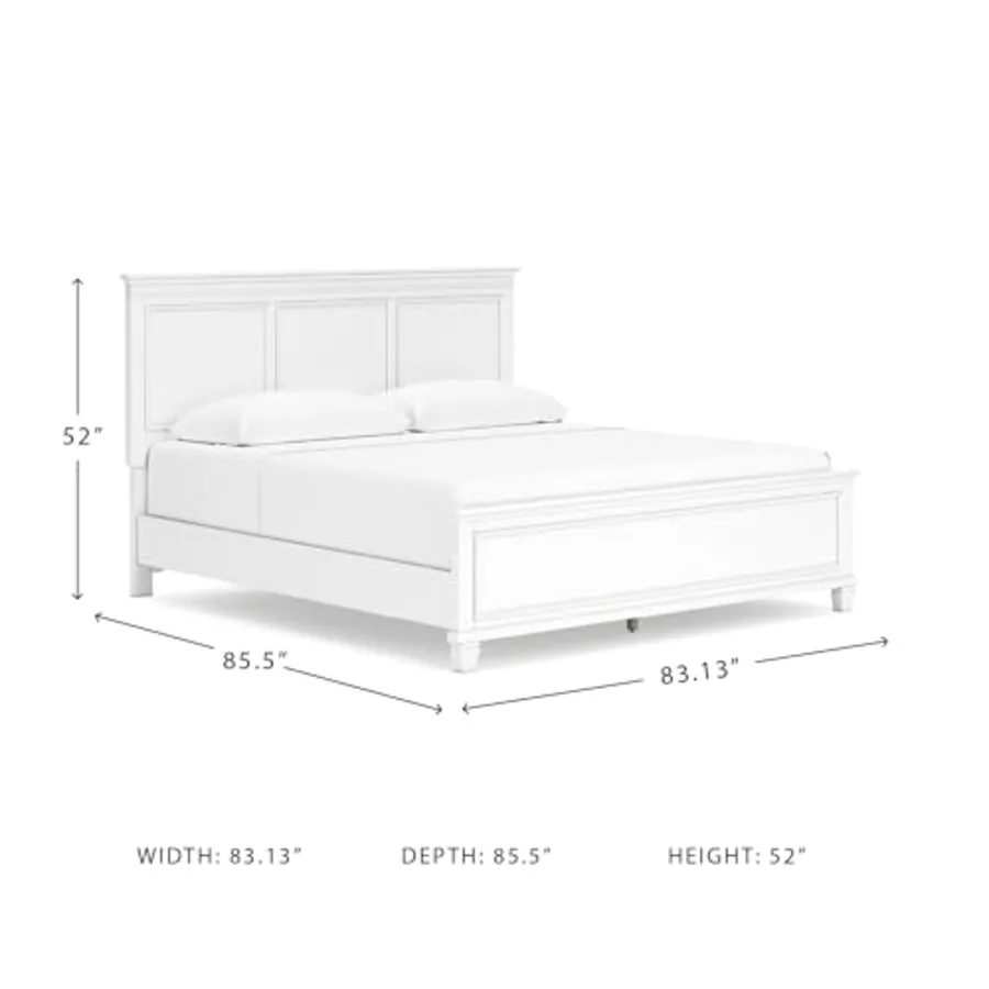 Fortman Transitional King Panel Bed with Tapered Feet view 3