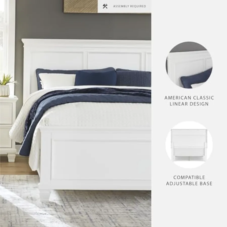 Fortman Transitional King Panel Bed with Tapered Feet view 4