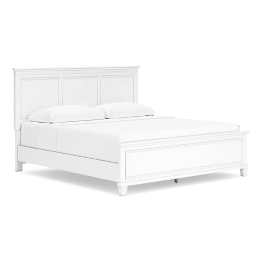 Fortman Transitional King Panel Bed with Tapered Feet