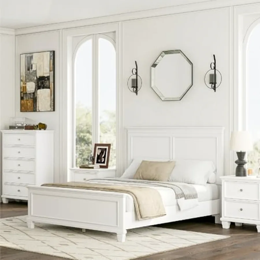 Fortman Transitional Queen Panel Bed with Tapered Feet view 2