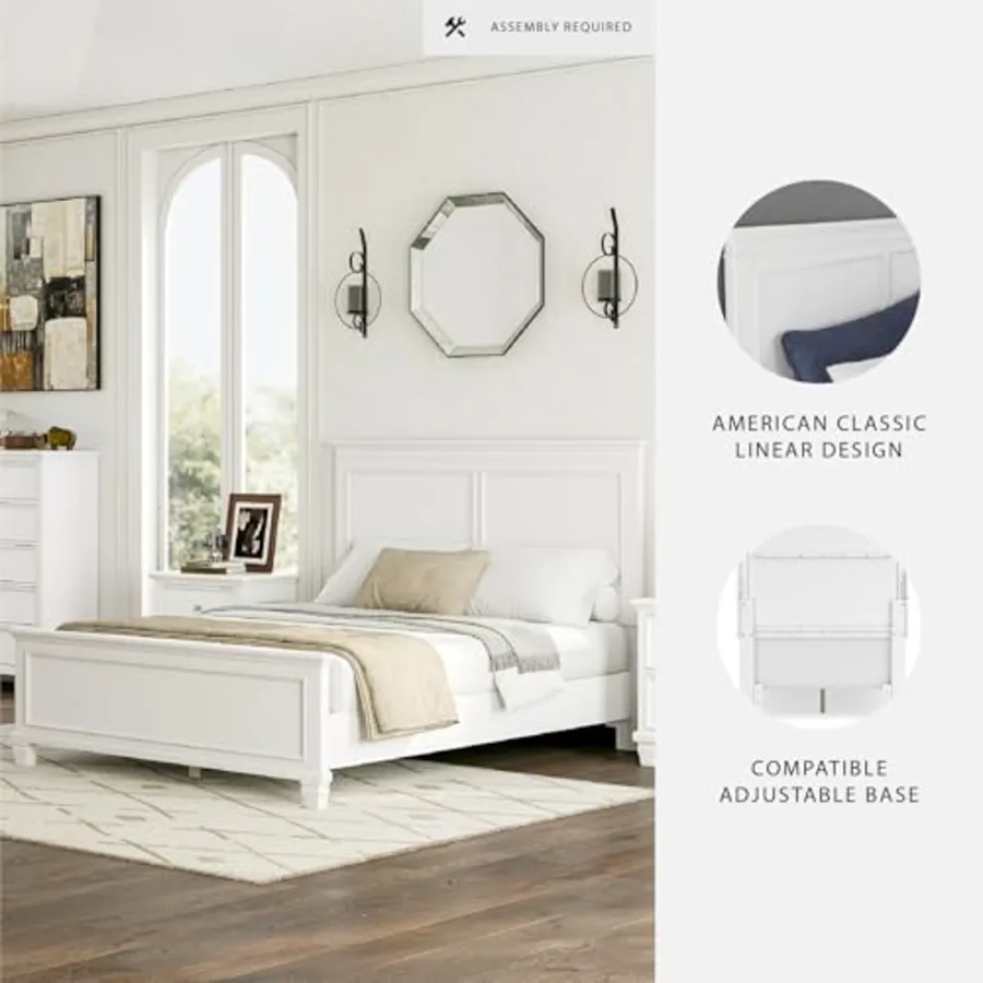 Fortman Transitional Queen Panel Bed with Tapered Feet view 4