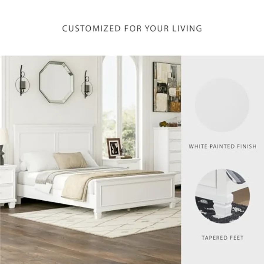 Fortman Transitional Queen Panel Bed with Tapered Feet view 5