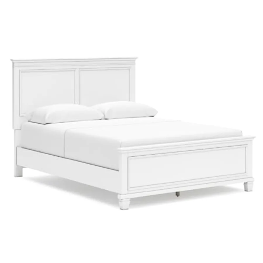 Fortman Transitional Queen Panel Bed with Tapered Feet