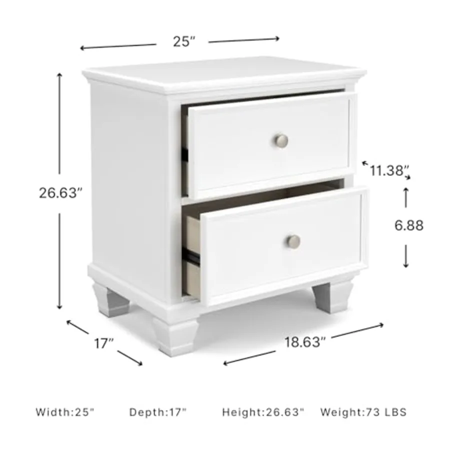 Fortman White Nightstand view 3