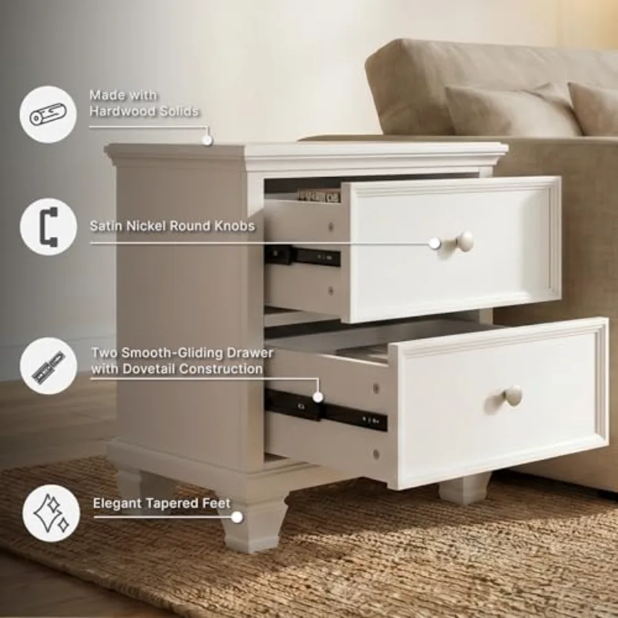 Fortman White Nightstand view 4