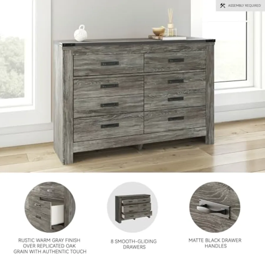 Frandern Casual Rustic Dresser With 6 Smooth-Gliding Drawers view 4