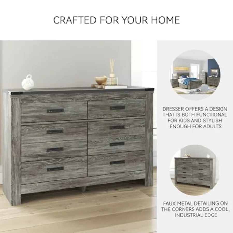 Frandern Casual Rustic Dresser With 6 Smooth-Gliding Drawers view 5