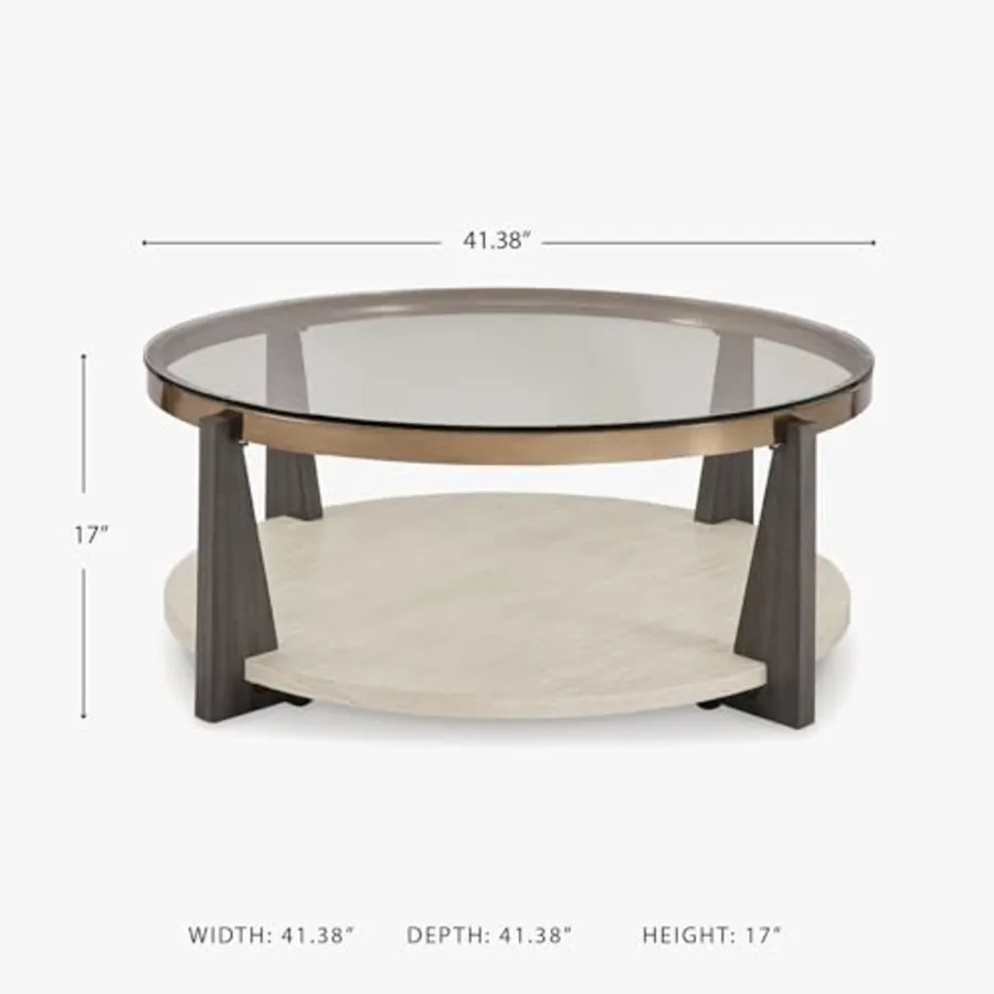 Frazwa 1-Piece Round Glass Coffee Table view 3