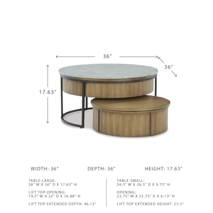 Fridley Contemporary Lift Top Flip Top Nesting Cocktail view 3