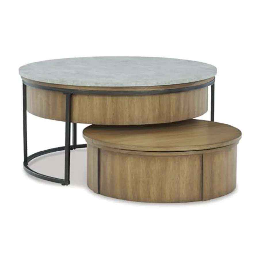 Fridley Contemporary Lift Top Flip Top Nesting Cocktail